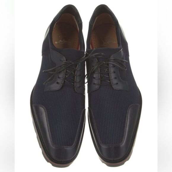 Christian Louboutin Leather and Canvas Derby Shoes